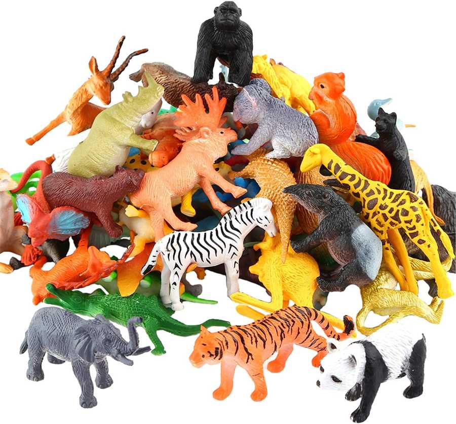 Animals Figure,54 Piece Mini Jungle Toys Set